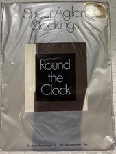 Round the Clock VINTAGE Sheer Agilon Stockings Size 9.5-10.5 Short Perfect Taupe