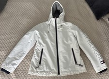 Tommy Hilfiger Women  s Heavyweight Softshell Hooded Jacket White Size XS GUC