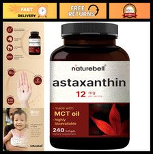 Maximum Strength Astaxanthin 12mg - 240 Softgels, Natural Antioxidant, Non-GMO,