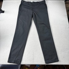 Dickies Slim Fit Charcoal Grey Work Trousers Mens W34 L34 Straight Leg Chinos