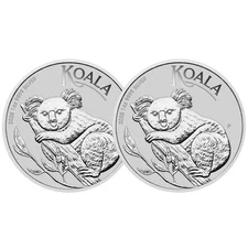 Lot of 2 - 2025 $1 Silver Australian Koala 1 oz BU