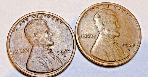 1920-D Lincoln Wheat 1c Pair ~ Fine++/ VF? ~ Get 1 Set Shown ~ Bargain! ~ C42