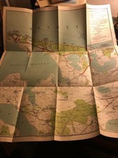 Pharus Landkarte Insel Usedom, Koserow, Ückeritz, Bansin, Heringsdorf, um 1928