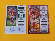 Skyy Moore 2022 Contenders RC Ticket Auto Emerald/23+Optics RC Purple Pulsar/26