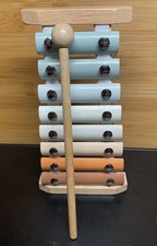 Children  s Wooden Multi-Color Xylophone Pastel Colored W/ Natural Finish Wood.