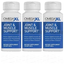 3Pack Omega XL 120 Capsules-Green Lipped Mussel Omega-3 Joint Relief Supplement