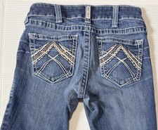 ARIAT Real Denim - Women's Jeans - Low Rise Bootcut Blue Distressed - Size 28S