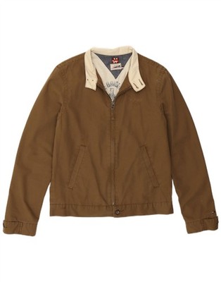 Tommy Hilfiger Herren Bomberjacke UK 38 Medium Khaki Baumwolle CQ03