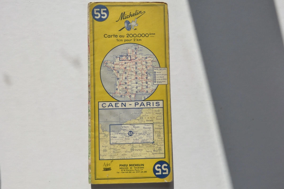 Ancienne carte routière Michelin Verte N°96 de 1956