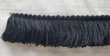 25 Yards 1-3/4" Brush Fringe Trim home decor Sundance Black - home decor, pillow