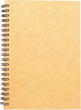 BGJRBY Spiral Sketch Book Large Notebook（Built-In Drawing Board） Kraft Cover Bla