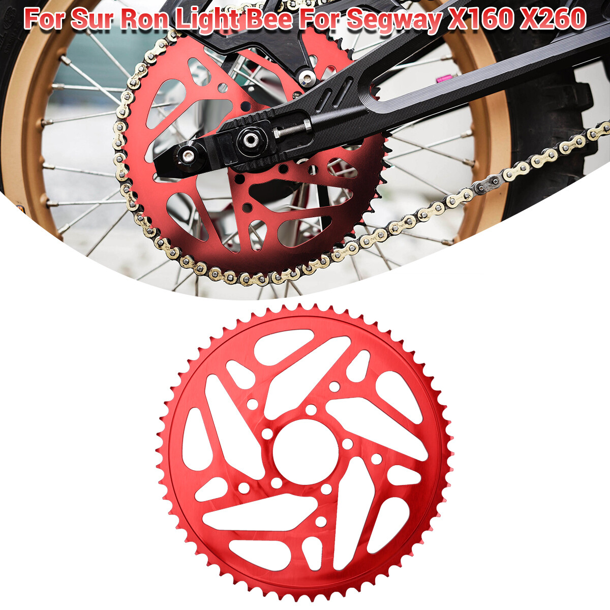Red Anodized Billet Increase Racing Sprocket For Sur Ron Segway
