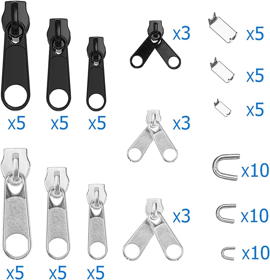 85Pc New Fix A Zipper Removable Zip Slider Rescue Instant Repair Kit Replacement - Image 2 of 4