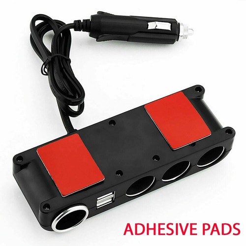 4 Way Adapter 24V Multi Socket 12V Car Cigarette Lighter Splitter USB Charger - Picture 6 of 7
