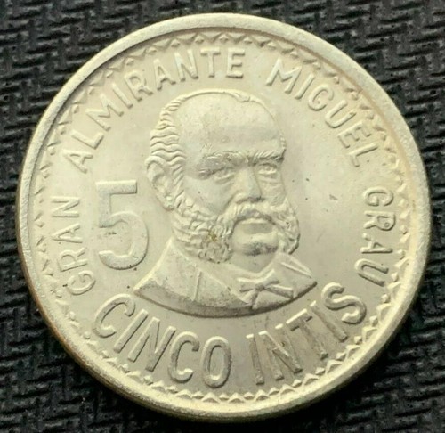 1987 Peru 5 Intis Coin UNC #K1909