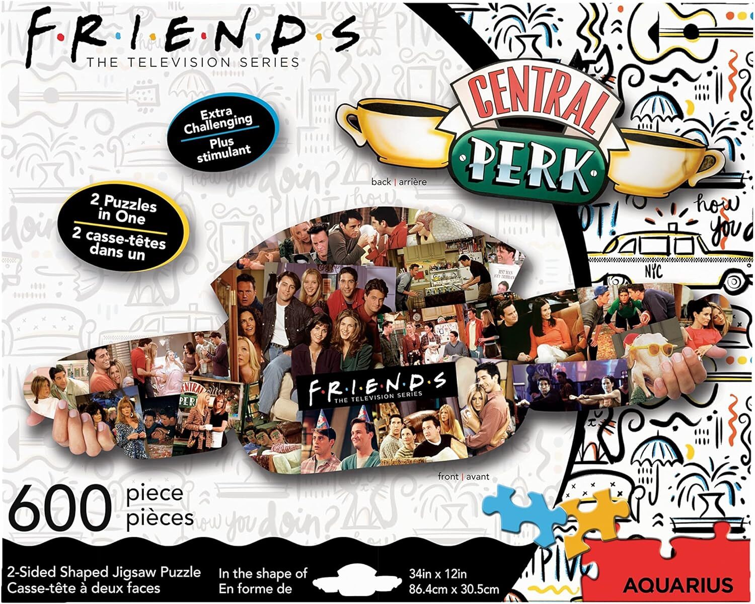 NMR DISTRIBUTION 75029 Central Perk Double Face Puzzle 600P 86X30Cm| White| One