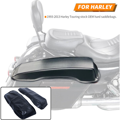 Black Hard Saddlebag Lid Covers For Harley Touring Electra Glide FLHT 1993-2013
