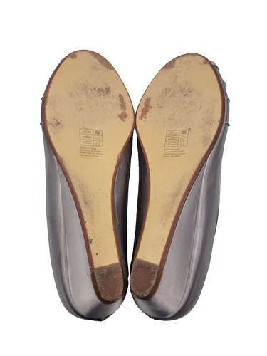 David's Bridal Wo's 9W Kelsey Peep Toe Rhinestone Brown Platform & Wedges Shoes - Picture 9 of 11