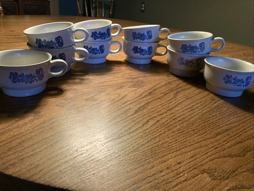 VINT. PFALTZGRAFF YORKTOWNE USA FLAT CUP COFFEE SOUP CHILI MUG (10)