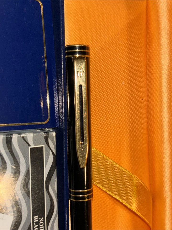 Pluma Estilográfica Waterman Exclusiva Laca Negra Oro 18K Nuevo en Caja Francia Foto 3 de 4