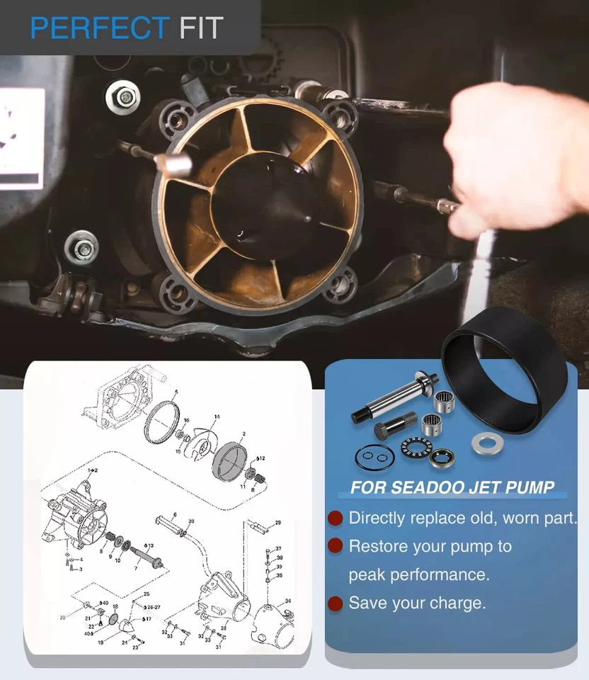 Полный комплект для восстановления струйного насоса установка для снятия рабочего колеса для SeaDoo 1998-2006 годов выпуска - Изображение 3 из 4