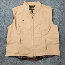 Wyoming Traders Vest Womens XXL Tan Canvas Full Zip Cowboy Ranchwear Western