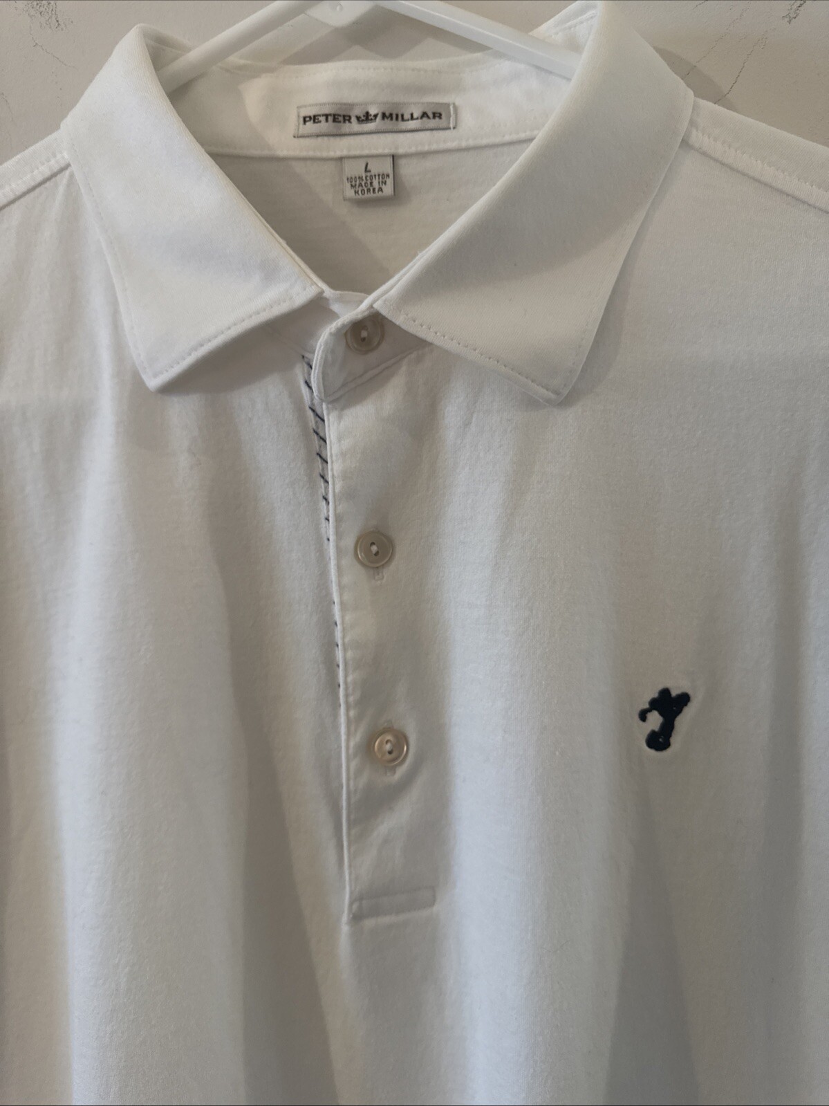 Peter Millar Size Large White Collared Short Slee… - image 3