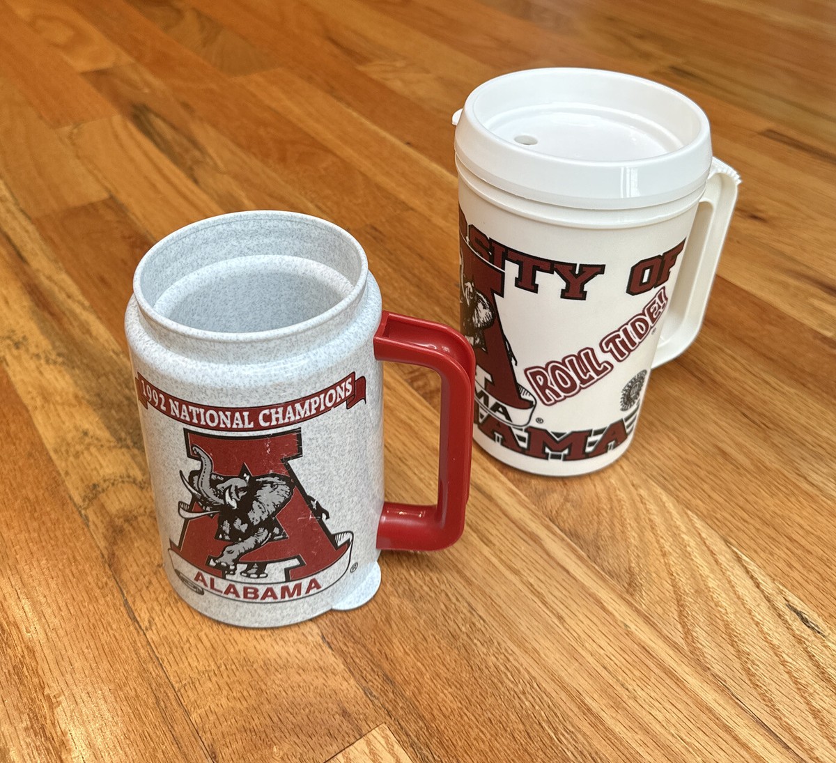 Vintage University of Alabama Crimson Tide Insulated Mug Cup LOT OF 2 BAMA