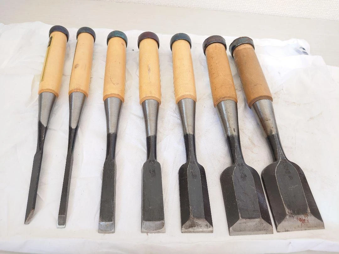 Ouchi Oire Nomi Japanese Bench Chisels Set of 7 大内 追入鑿 | eBay