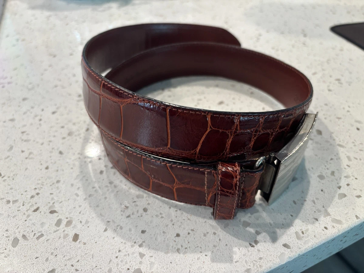 Ralph Lauren Genuine American Alligator Women’s Waist Belt POLO Ralph Lauren ALLIGATOR Belt, With 1985 Pony Logo  main image 4