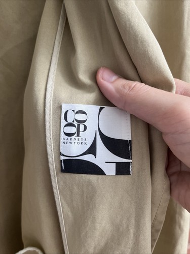 Vintage Barney’s New York Co-Op Men’s Trench, Sz Medium, Sand 100% Cotton Italy - Picture 11 of 11