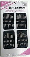 80 Needles Household Silver Eye Sewing Needles NEW