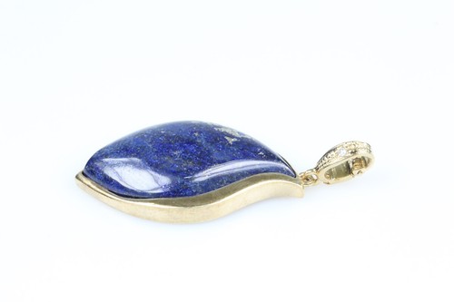 Colgante 8 Quilates Oro Lapislázuli Gema Diamante Joya Regalo para Dama - Imagen 3 de 10