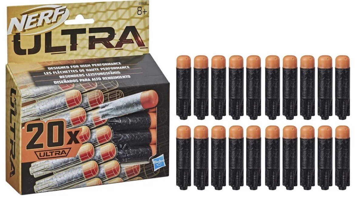 Paquete de recarga de dardos Nerf Ultra 20 para volar más lejos de todos los tiempos