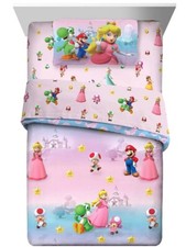 Super Mario "Royal Peach" Kids Reversible Twin Bed Set-AB0CHMXWSX32