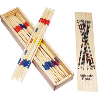 Mikado Spiel Stäbe Gesellschaftsspiel Reisespiel Kinder Geschenk in Holzbox