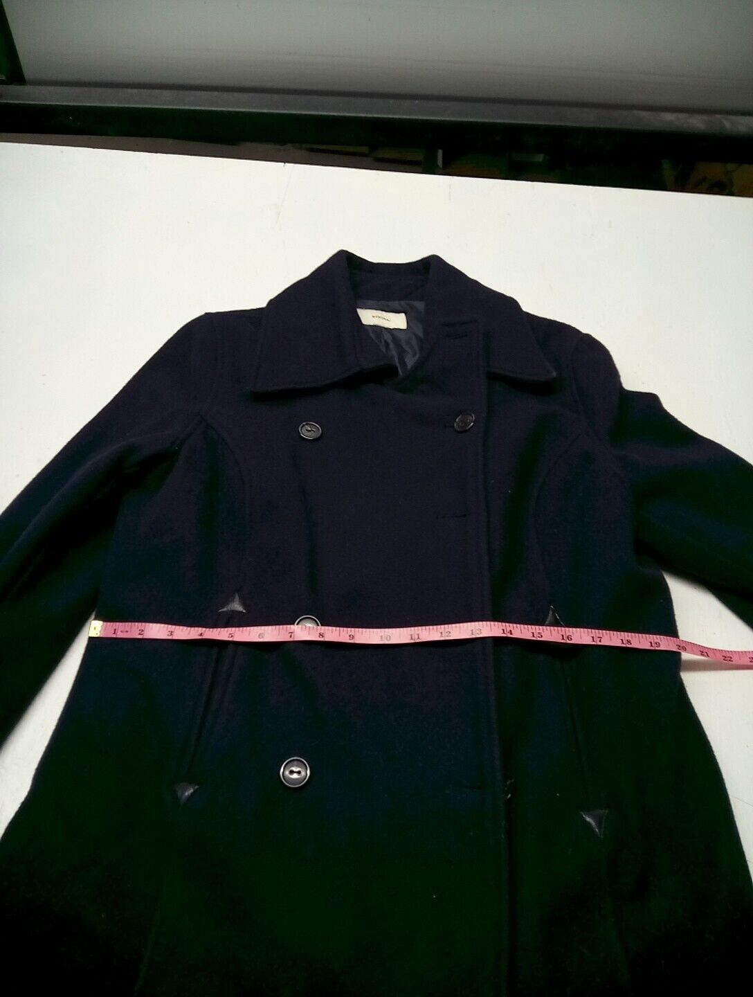 Merona 70% Wool Blend Navy Blue Coat Jacket Size … - image 3
