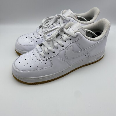 Nike Air Force Gum Sole Triple White Mens US Size Good Condition 