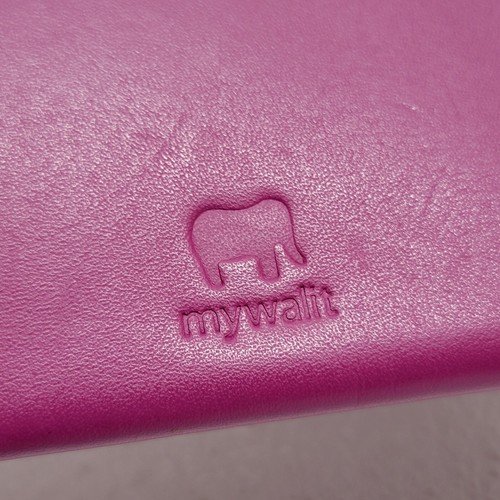 Mywalit Leather Card Sleeve Wallet Purple Orange Red 7.5" x 3.5" - Picture 5 of 12