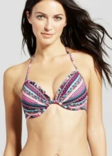 Shade Shore Women's Shore Light Lift Bikini Top Swimsuit Stripe 38DD and 34C