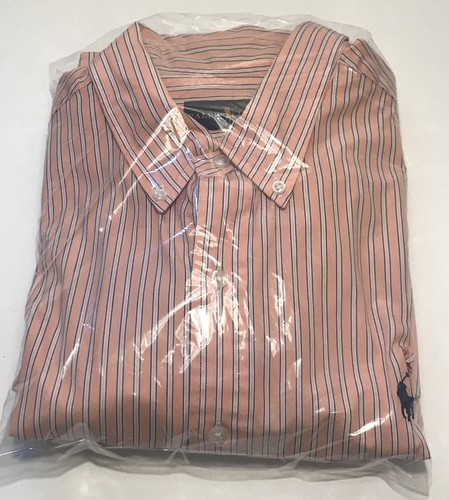 Polo Ralph Lauren Long Sleeve Button Down Dress Shirt Pink Striped Oxford Sz 16 - Picture 10 of 10