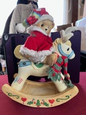 CHERISHED TEDDIES 629618, BEAR ON ROCKING REINDEER - MUSICAL