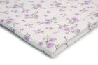 Printed cotton muslin, double gauze, purple flowers 50 x 130 cm