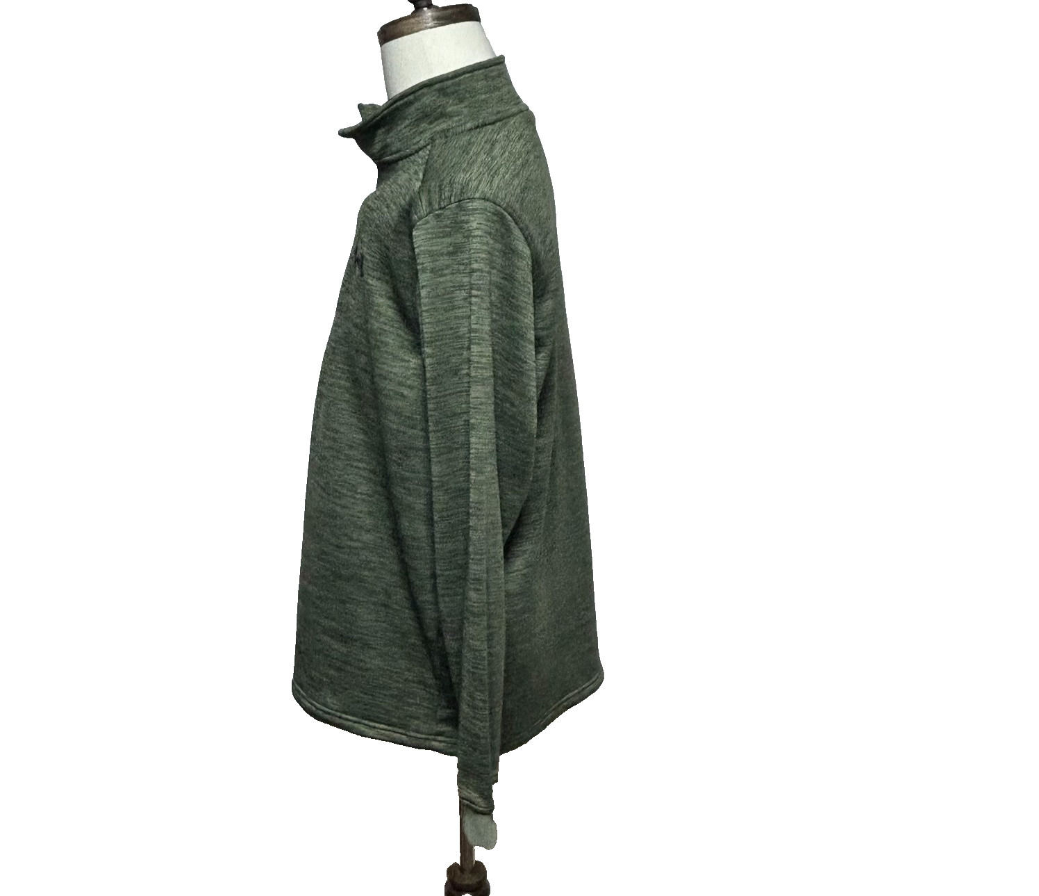 Under Armour Sweater Mens Large Green Fleece Coldgear 1/4 Zip