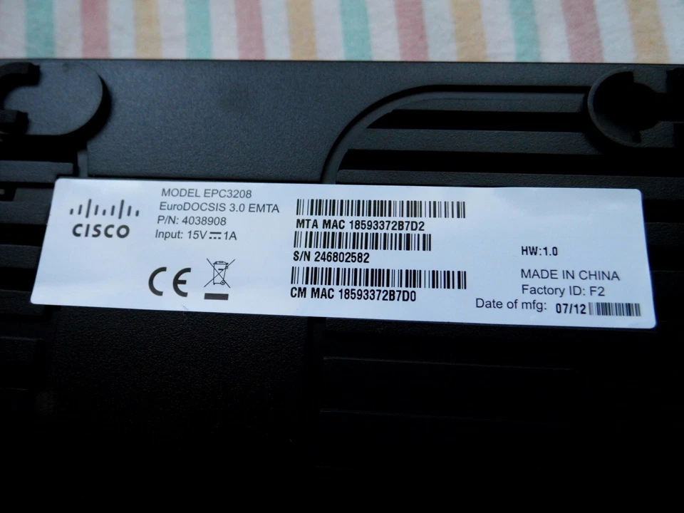Cisco EPC3208 Modem Ohne Netzteil - Bild 3 von 3