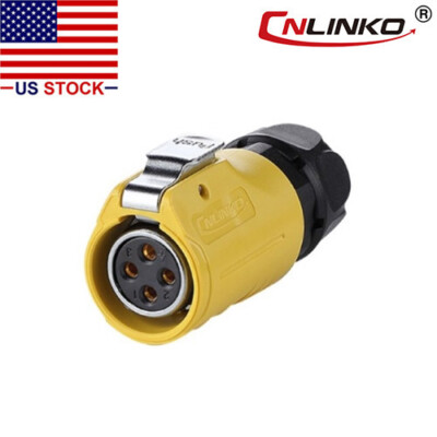 CNLINKO 4 Pin Power Signal Connector Female Plug Outdoor Waterproof IP67 M20