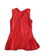 Red Drop Hem Pleated Dress