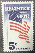 US stamp Scott #1249 Register and Vote 5 Cent MNH 