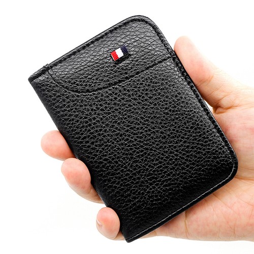 Mens Womens Leather Thin Wallet Small Card Case ID Credit Card Holder Purse - Picture 10 of 12