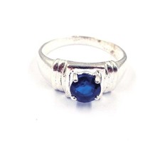 Blue Sapphire Gems Real 12.70 Ct Natural Certified 925 Sterling Silver Ring NSM